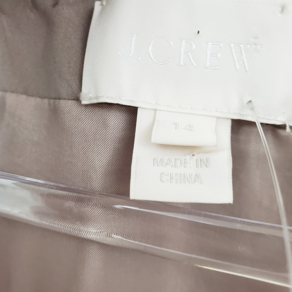 NWOT J.Crew Taupe Ruffle Trim Sleeveless Dress - Picture 3 of 3